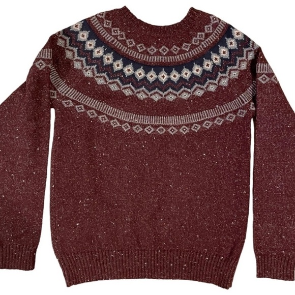 Original Weatherproof Vintage Maroon & Gray Fairisle Sweater - Sz XS - Picture 1 of 12